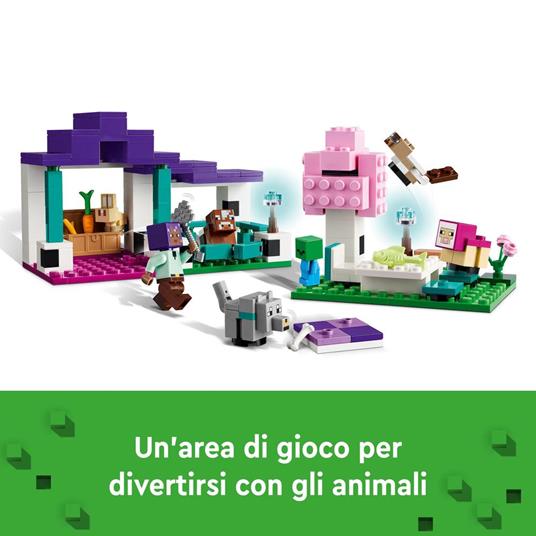 LEGO Minecraft 21253 Il Santuario degli Animali Giocattolo per Bambini e Fan di 7+ Anni con Bioma delle Pianure e Personaggi - 6