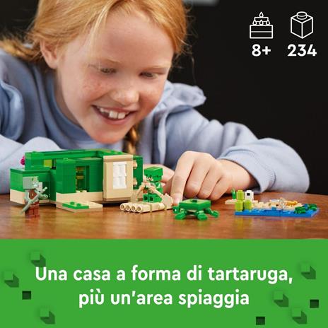 LEGO Minecraft 21254 Beach House della Tartaruga Casa Giocattolo da Costruire per Bambini di 8+ Anni con Personaggi e Animali - 2