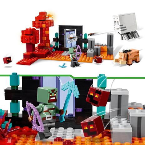 LEGO Minecraft 21255 Agguato nel Portale del Nether, Gioco per Bambini di 8+ Anni, Set con Scene di Battaglia e Personaggi - 4