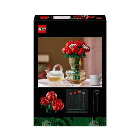 LEGO Icons 10328 Bouquet di Rose Set Fiori Finti per Adulti Decorazione Casa Idea Regalo per Lei o Lui Collezione Botanica - 8