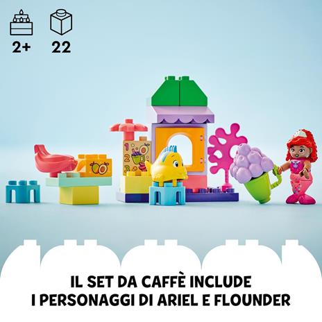 LEGO DUPLO Disney 10420 Il Chiosco del Caffè di Ariel e Flounder, Giocattolo della Sirenetta, Giochi Educativi Bambini 2+ - 4