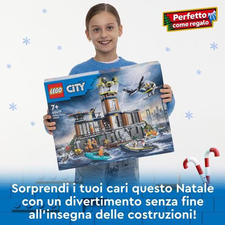 LEGO City 60419 Prigione sull’Isola della Polizia, Giocattolo ricco di Funzioni con Elicottero, Barca, Gommone e 7 Minifigure - 8