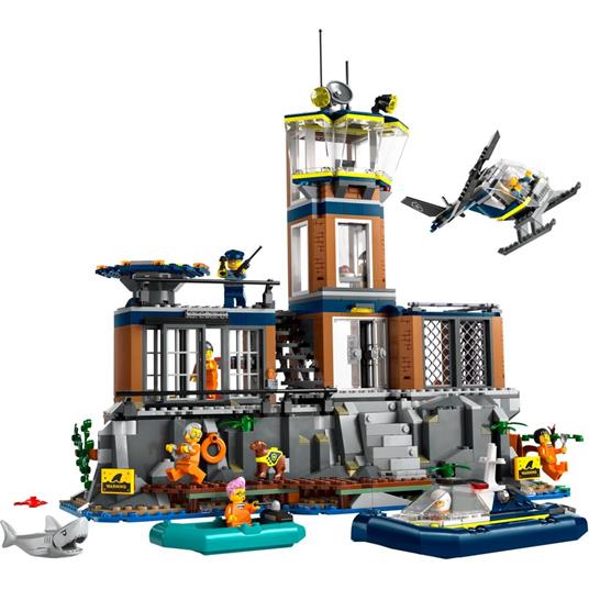 LEGO City 60419 Prigione sull’Isola della Polizia, Giocattolo ricco di Funzioni con Elicottero, Barca, Gommone e 7 Minifigure - 9