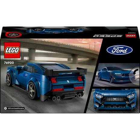 LEGO Speed Champions 76920 Auto Sportiva Ford Mustang Dark Horse Modellino di Macchina Giocattolo da Costruire per Bambini 9+ - 9
