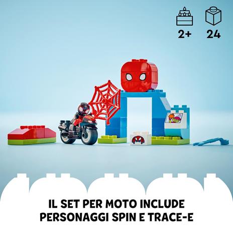 LEGO DUPLO Marvel 10424 L’Avventura in Moto di Spin, Gioco Educativo per Bambini 2+ con Moto Gicattolo, Set Serie TV Spidey - 4