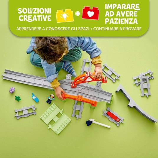 LEGO DUPLO 10426 Pack di Espansione Ponte e Binari Ferroviari, Giochi Didattici per Bambini 2+, Elementi per Treno Giocattolo - 3