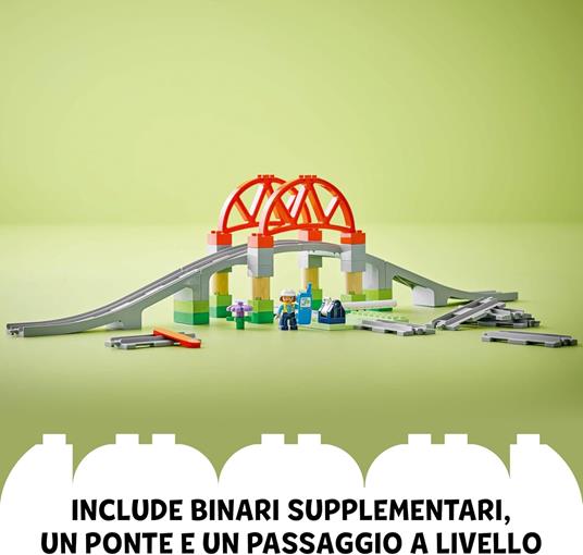 LEGO DUPLO 10426 Pack di Espansione Ponte e Binari Ferroviari, Giochi Didattici per Bambini 2+, Elementi per Treno Giocattolo - 4