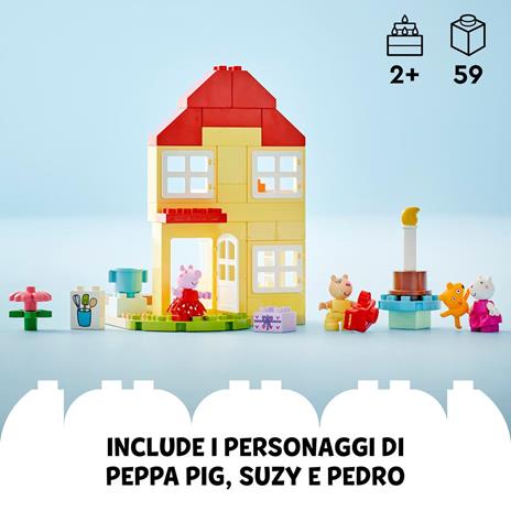 LEGO DUPLO 10433 La Casa del Compleanno di Peppa Pig, Giochi Creativi per Bambini 2+ Anni con 3 Personaggi, Playset Educativo - 4