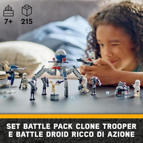 LEGO Star Wars 75372 Battle Pack Clone Trooper e Battle Droid con Veicolo Giocattolo Speeder Bike Idea Regalo Bambini 7+ Anni - 2