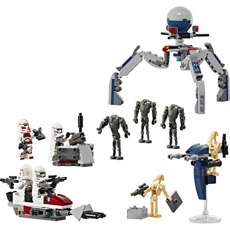 LEGO Star Wars 75372 Battle Pack Clone Trooper e Battle Droid con Veicolo Giocattolo Speeder Bike Idea Regalo Bambini 7+ Anni - 8