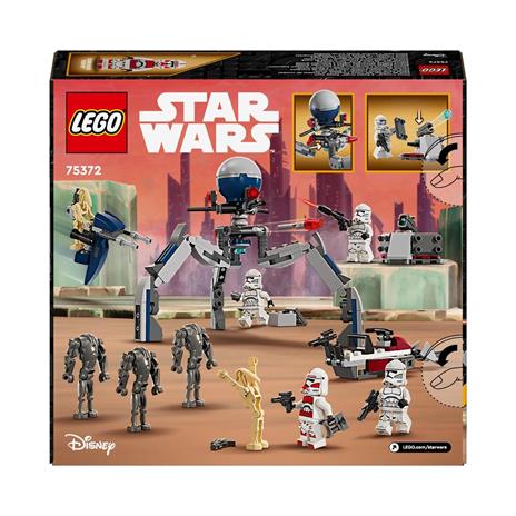 LEGO Star Wars 75372 Battle Pack Clone Trooper e Battle Droid con Veicolo Giocattolo Speeder Bike Idea Regalo Bambini 7+ Anni - 9