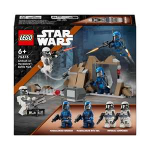 Giocattolo LEGO Star Wars 75373 Battle Pack Agguato su Mandalore, Gioco d'Avventura per Bambini 6+ con 4 Personaggi con Armi e Jetpack LEGO