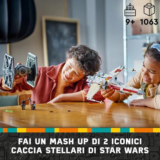 LEGO Star Wars 75393 Mash-up TIE Fighter e X-Wing, Modellini da Costruire di Astronavi Giocattolo, Giochi Creativi Bambini 9+ - 2