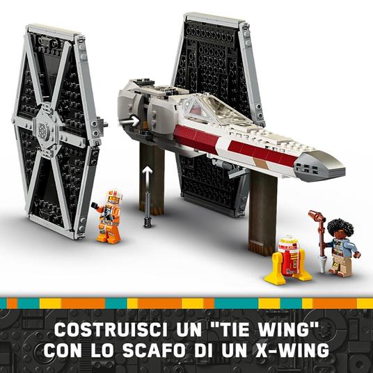 LEGO Star Wars 75393 Mash-up TIE Fighter e X-Wing, Modellini da Costruire di Astronavi Giocattolo, Giochi Creativi Bambini 9+ - 3