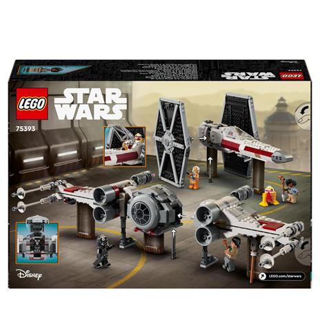 LEGO Star Wars 75393 Mash-up TIE Fighter e X-Wing, Modellini da Costruire di Astronavi Giocattolo, Giochi Creativi Bambini 9+ - 9