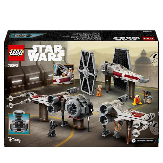 LEGO Star Wars 75393 Mash-up TIE Fighter e X-Wing, Modellini da Costruire di Astronavi Giocattolo, Giochi Creativi Bambini 9+ - 9