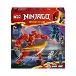 LEGO NINJAGO 71808 Mech Elemento Fuoco di Kai, Giochi per Bambini di 7+ Anni con 2 Action Figure da Costruire e 4 Minifigure