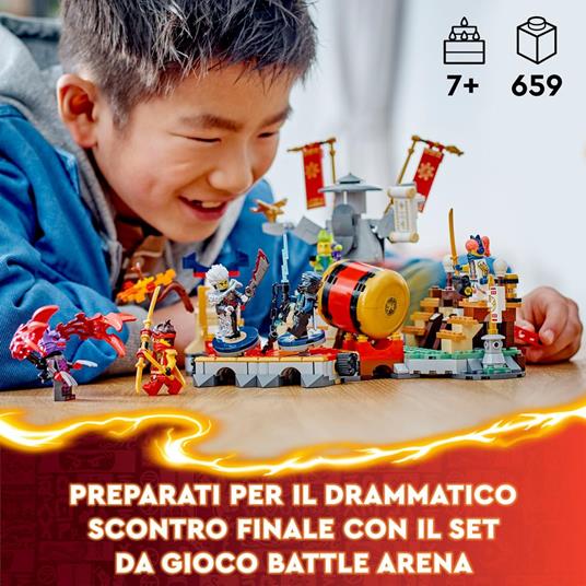 LEGO NINJAGO 71818 Torneo: Arena di Battaglia, Giochi per Bambini 7+ Anni con 6 Minifigure e Tempio con Funzioni da Costruire - 2