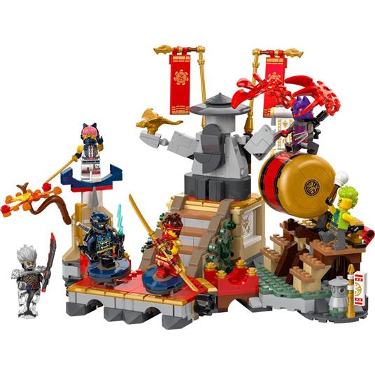LEGO NINJAGO 71818 Torneo: Arena di Battaglia, Giochi per Bambini 7+ Anni con 6 Minifigure e Tempio con Funzioni da Costruire - 8