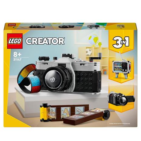 LEGO Creator 31147 3in1 Fotocamera Retro, Giochi per Bambini 8+ Anni,  Macchina Fotografica Trasformabile in Videcamera o TV - LEGO - Creator -  Set mattoncini - Giocattoli