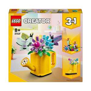 Giocattolo LEGO Creator 31149 3in1 Innaffiatoio con Fiori Finti Trasformabile in Stivale o in 2 Uccelli con Trespolo LEGO