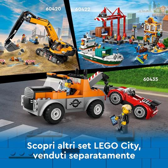 LEGO City 60420 Escavatore da Cantiere Giallo, Giochi Creativi per Bambini 8+, Veicolo Giocattolo da Cantiere e 3 Minifigure - 7