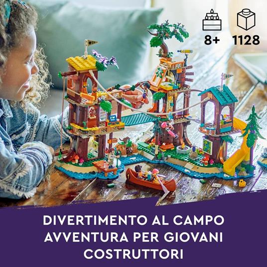 LEGO Friends 42631 La Casa sull'Albero al Campo Avventure, Gioco per Bambini 8+ con 5 Mini Bamboline e 5 Animali Giocattolo - 2