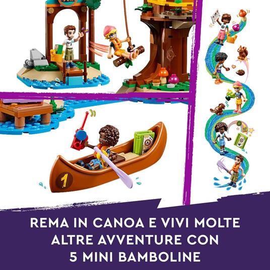 LEGO Friends 42631 La Casa sull'Albero al Campo Avventure, Gioco per Bambini 8+ con 5 Mini Bamboline e 5 Animali Giocattolo - 6