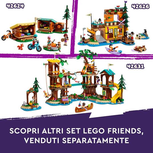LEGO Friends 42631 La Casa sull'Albero al Campo Avventure, Gioco per Bambini 8+ con 5 Mini Bamboline e 5 Animali Giocattolo - 8