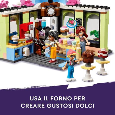 LEGO Friends 42618 Caffè di Heartlake City, Giochi Didattici per Bambini 6+, Negozio Giocattolo con 3 Mini Bamboline e Cane - 4