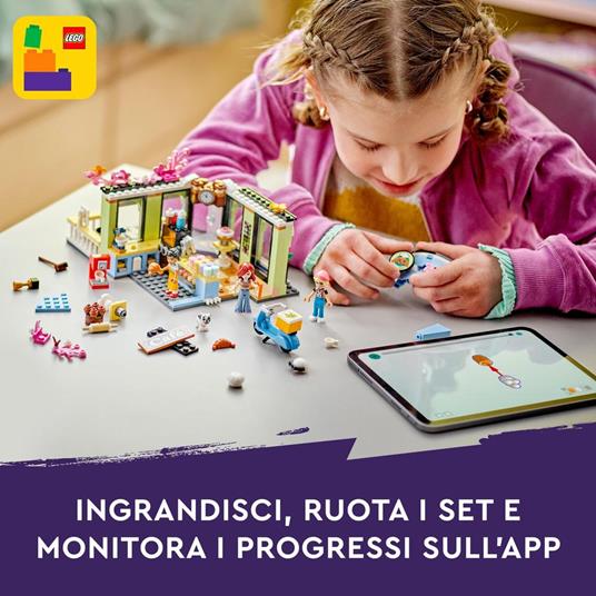 LEGO Friends 42618 Caffè di Heartlake City, Giochi Didattici per Bambini 6+, Negozio Giocattolo con 3 Mini Bamboline e Cane - 8