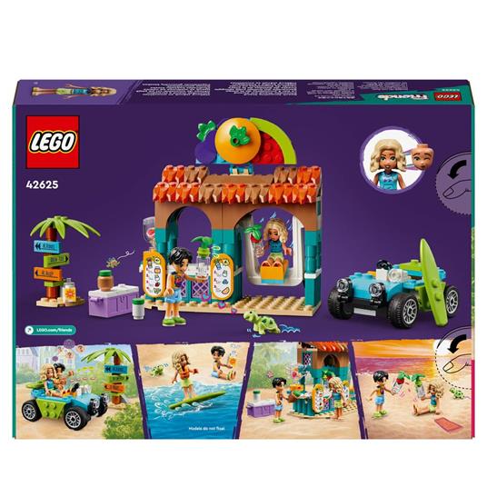 LEGO Friends 42625 Bancarella dei Frullati sulla Spiaggia, Giochi per Bambini 6+ con 2 Mini Bamboline, Buggy e Cibo Giocattolo - 10