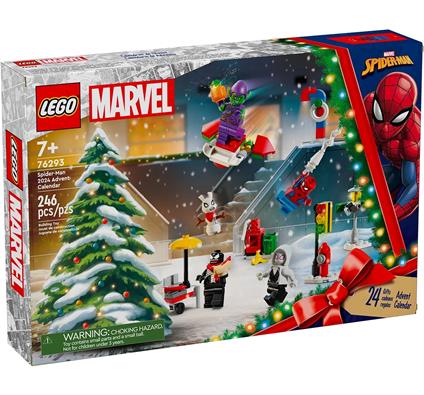 LEGO Marvel Calendario dellAvvento 2024 Spider-Man, Giocattolo con Minifigure dei Supereroi, Idea Regalo di Natale 76293