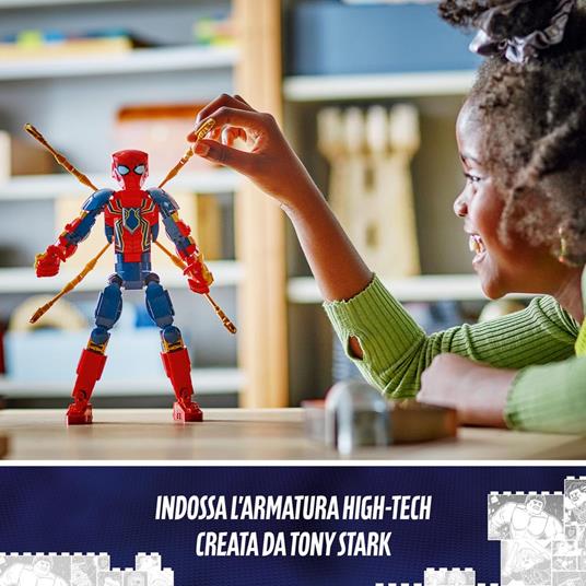 LEGO Marvel 76298 Personaggio Costruibile di Iron Spider-Man, Gioco per Bambini 8+, Supereroe Snodabile con 4 Braccia Extra - 4
