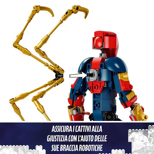 LEGO Marvel 76298 Personaggio Costruibile di Iron Spider-Man, Gioco per Bambini 8+, Supereroe Snodabile con 4 Braccia Extra - 5