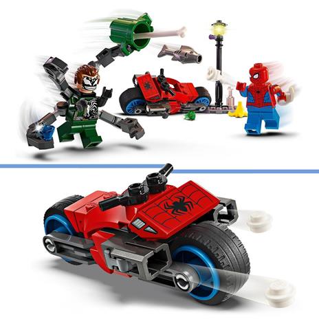 LEGO Marvel 76275 Inseguimento Sulla Moto: Spider-Man vs. Doc Ock Motocicletta Giocattolo Spara Ragnatele per Bambini 6+ Anni - 4