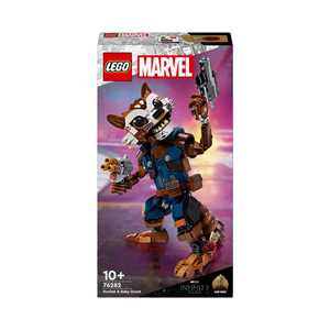 Giocattolo LEGO Marvel 76282 Rocket e Baby Groot, Giochi per Bambini di 10+ Anni con Action Figure Snodabile e Minifigure del Supereroe LEGO