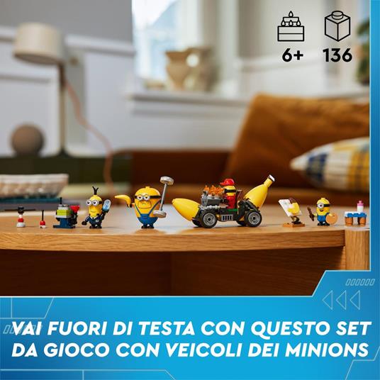 LEGO Cattivissimo Me 75580 I Minions e lAuto Banana, Macchina Giocattolo da Costruire, Giochi per Bambini 6+, Idea Regalo - 2