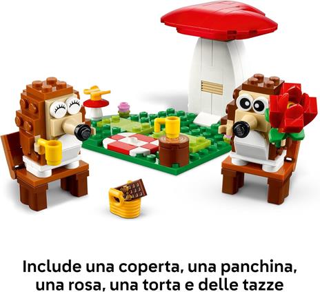 LEGO 40711 l'Appuntamento Romantico dei Ricci, Giochi Creativi per Bambini 8+ con 2 Animali Giocattolo, un Fungo e una Base - 4