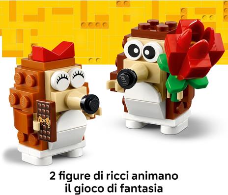 LEGO 40711 l'Appuntamento Romantico dei Ricci, Giochi Creativi per Bambini 8+ con 2 Animali Giocattolo, un Fungo e una Base - 5