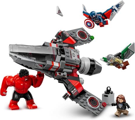 LEGO Marvel 76292 Battaglia Captain America vs. Hulk Rosso con Aereo Giocattolo e Minifigure dei Supereroi, Giochi Bambini 8+ - 2