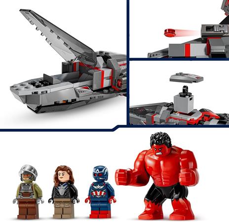 LEGO Marvel 76292 Battaglia Captain America vs. Hulk Rosso con Aereo Giocattolo e Minifigure dei Supereroi, Giochi Bambini 8+ - 3