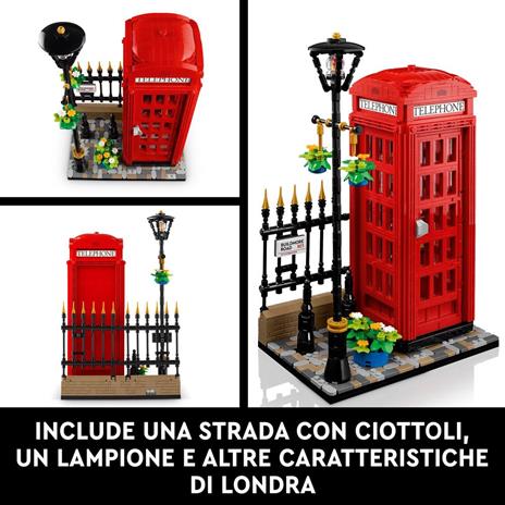 LEGO Ideas 21347 Cabina Telefonica Rossa di Londra, Idea Regalo Creativa per Adulti, Souvenir iconico Supporto per Cellulare - 5