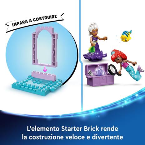 LEGO | Disney 43254 La Caverna di Cristallo di Ariel Giocattolo da Costruire, Giochi per Bambini 4+ Anni con la Sirenetta - 4