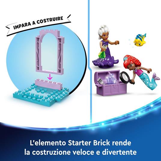 LEGO | Disney 43254 La Caverna di Cristallo di Ariel Giocattolo da Costruire, Giochi per Bambini 4+ Anni con la Sirenetta - 4