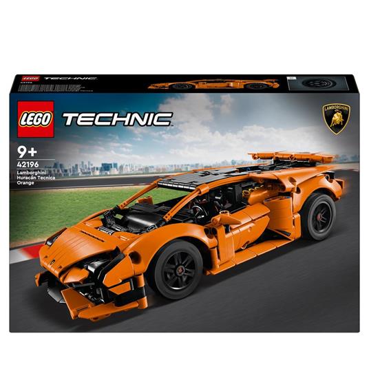 LEGO 42196 Technic Lamborghini Huracán Tecnica Arancione, Modellino di Auto da Costruire, Macchina Giocattolo per Bambini 9+