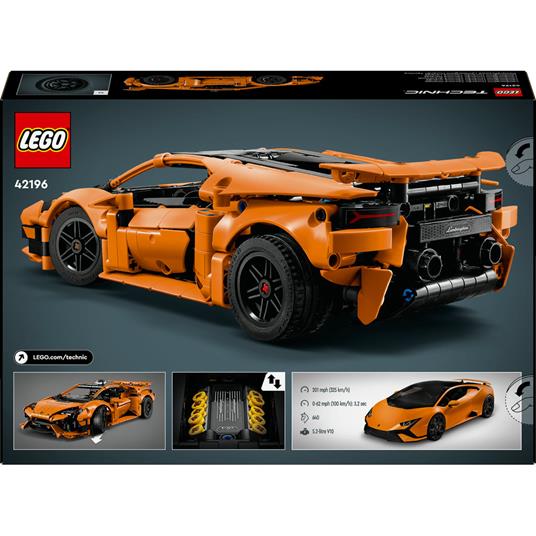 LEGO 42196 Technic Lamborghini Huracán Tecnica Arancione, Modellino di Auto da Costruire, Macchina Giocattolo per Bambini 9+ - 6