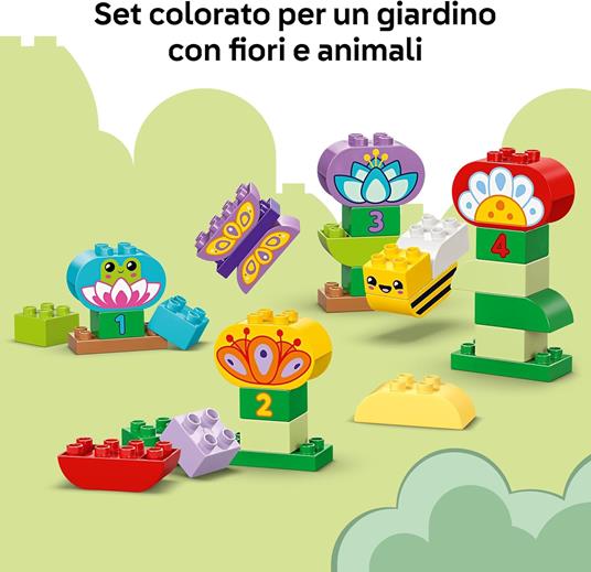 LEGO DUPLO 10444 Giardino e Fiori Creativi, Giochi Educativi per l'Apprendimento dei Numeri Bambini 2+ con Animali Giocattolo - 4