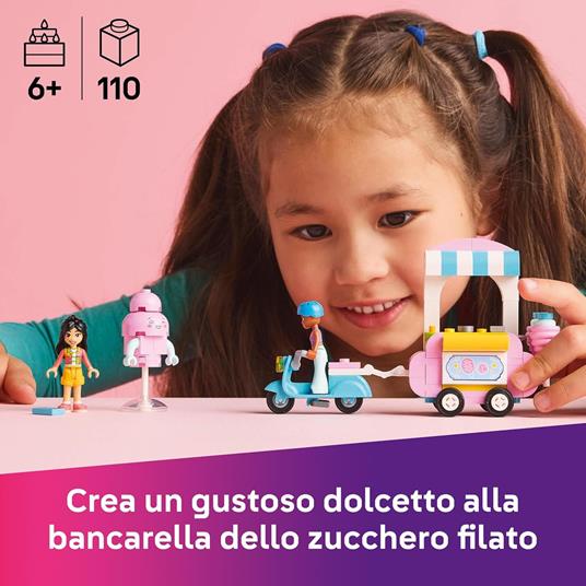 LEGO Friends 42643 Bancarella di Zucchero Filato e Scooter, Giochi di Ruolo Creativi Bambine 6+ con Veicolo e Mini Bamboline - 2