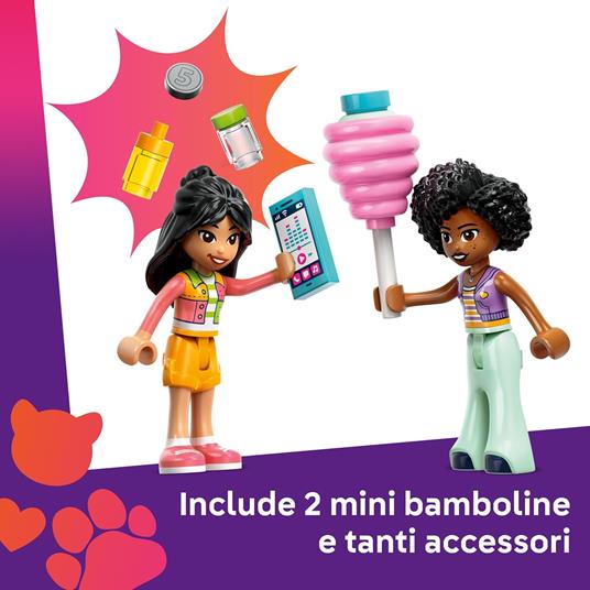 LEGO Friends 42643 Bancarella di Zucchero Filato e Scooter, Giochi di Ruolo Creativi Bambine 6+ con Veicolo e Mini Bamboline - 4